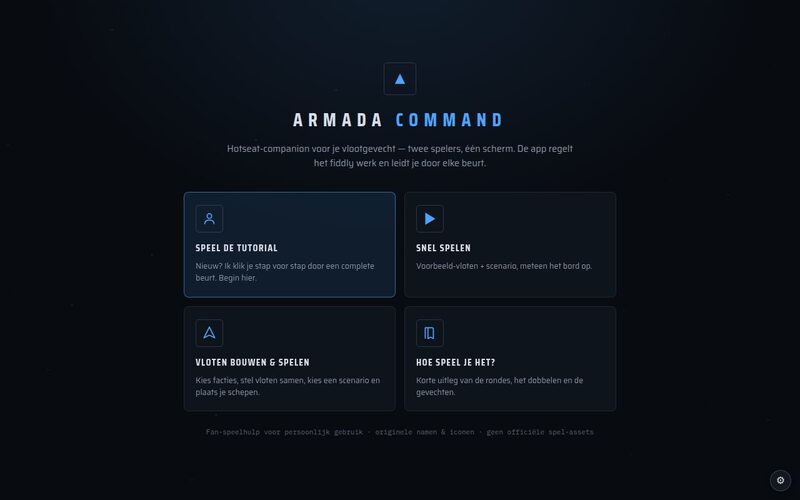 Armada Command — Turn-based tactisch ruimtegevecht in de browser.